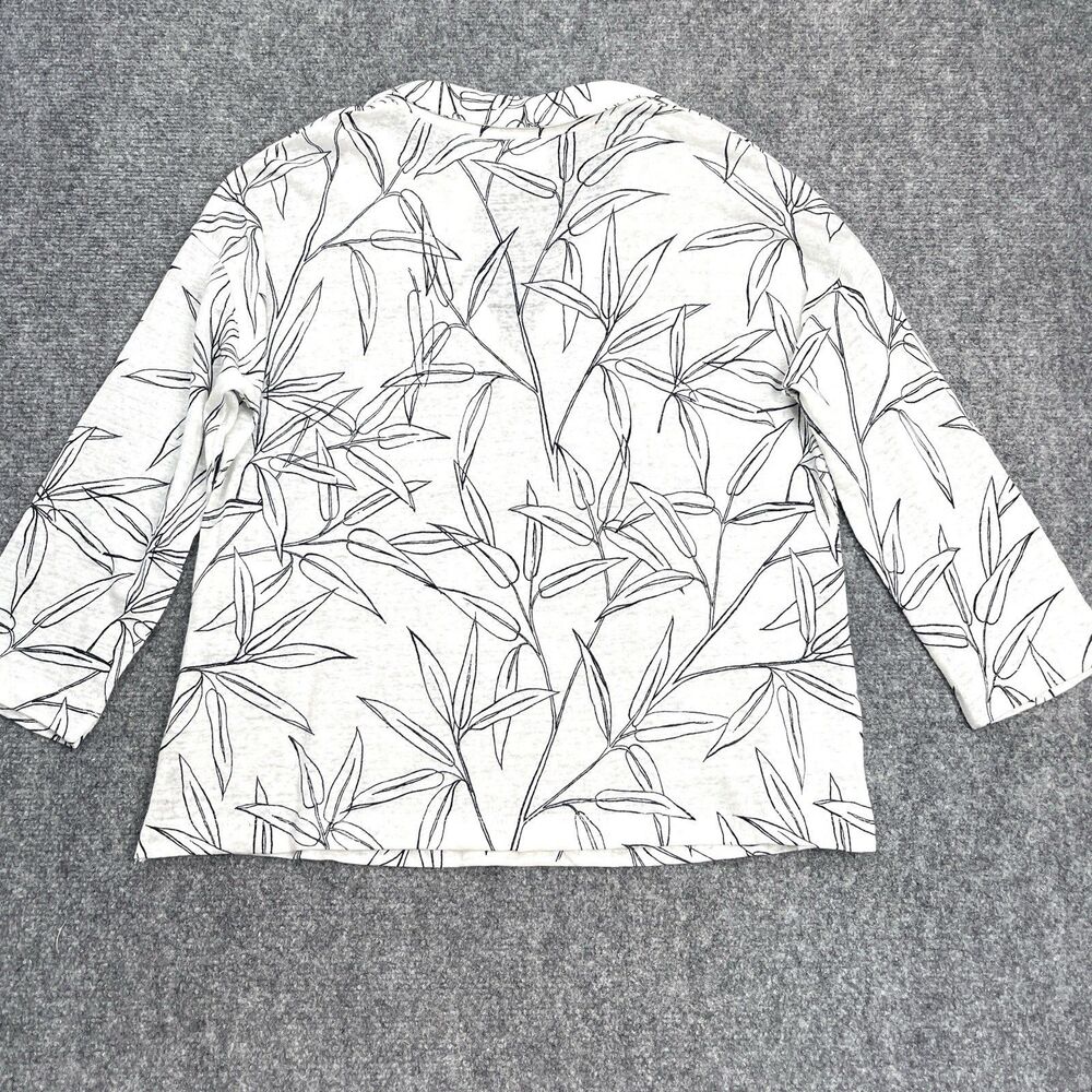 Cynthia Rowley Linen Top Womens Size Small Black White Leaf Print NEW W Tags - Picture 3 of 9